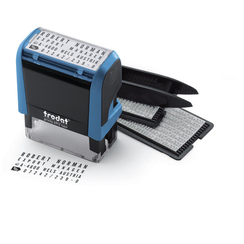 Trodat Motivstempel Printy 4911 TYPO – Motiv: Buchstaben, selbstfärbend, 37 × 13 mm