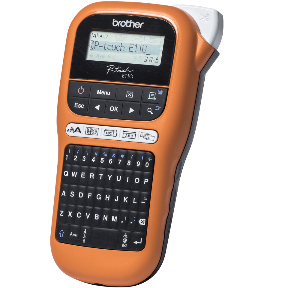 Brother PTE110VP – Beschriftungsgerät, TZe bis 12 mm, 180×180 dpi, 20 mm/s, Autoabschneider