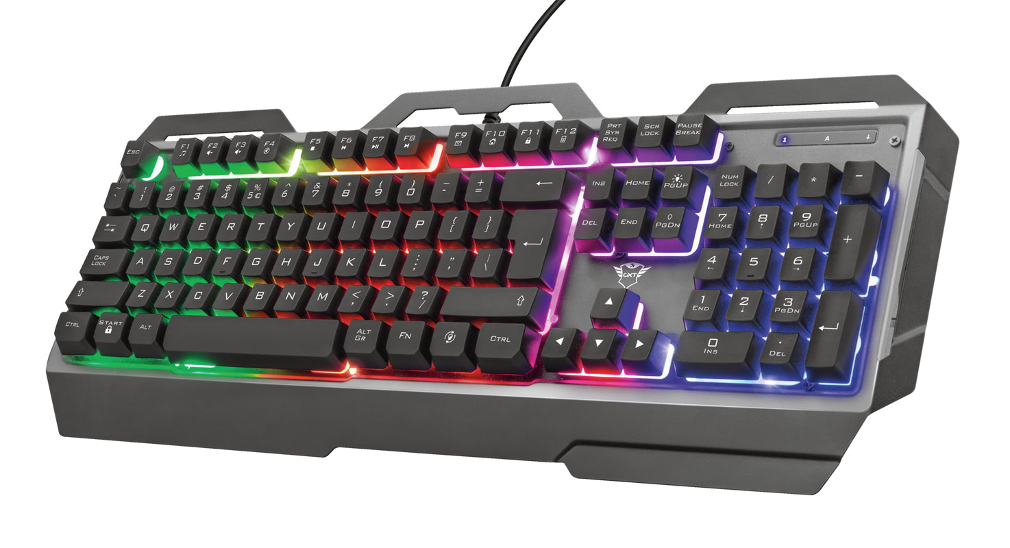 Trust GXT 856 Torac – Gaming-Tastatur – Membran – kabelgebunden – USB-A – QWERTZ (CH) – RGB – schwarz