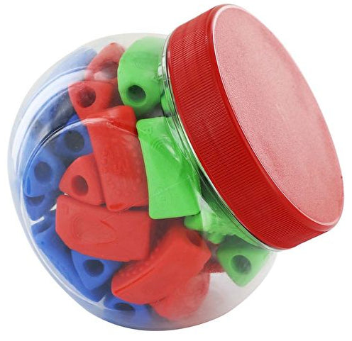 Wedo Schreibhilfe Dreikant – bunt – 50 Stück, 3 Farben – für Schreibgeräte, Bastelmesser, Pinsel