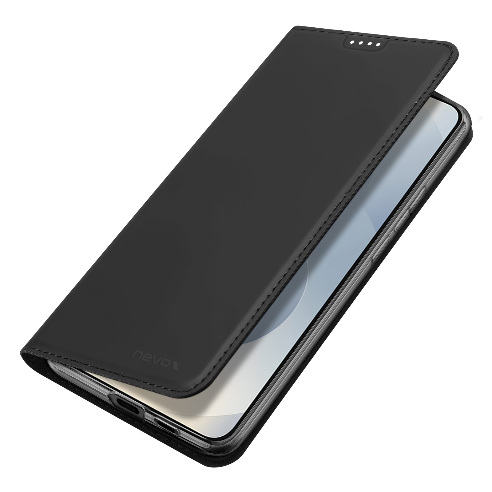 nevox Vario Series Folio – für Samsung Galaxy S26, mit Ständer, mit Kartenfach, PU+TPU, Schwarz