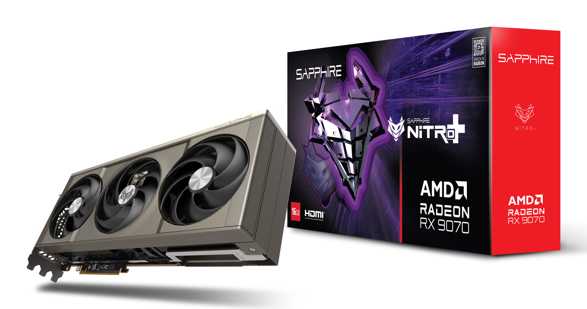 Sapphire NITRO+ RX 9070 – PCIe Grafikkarte – 16 GB GDDR6, PCIe 5.0 x16, 2×HDMI, 2×DisplayPort, 245 W