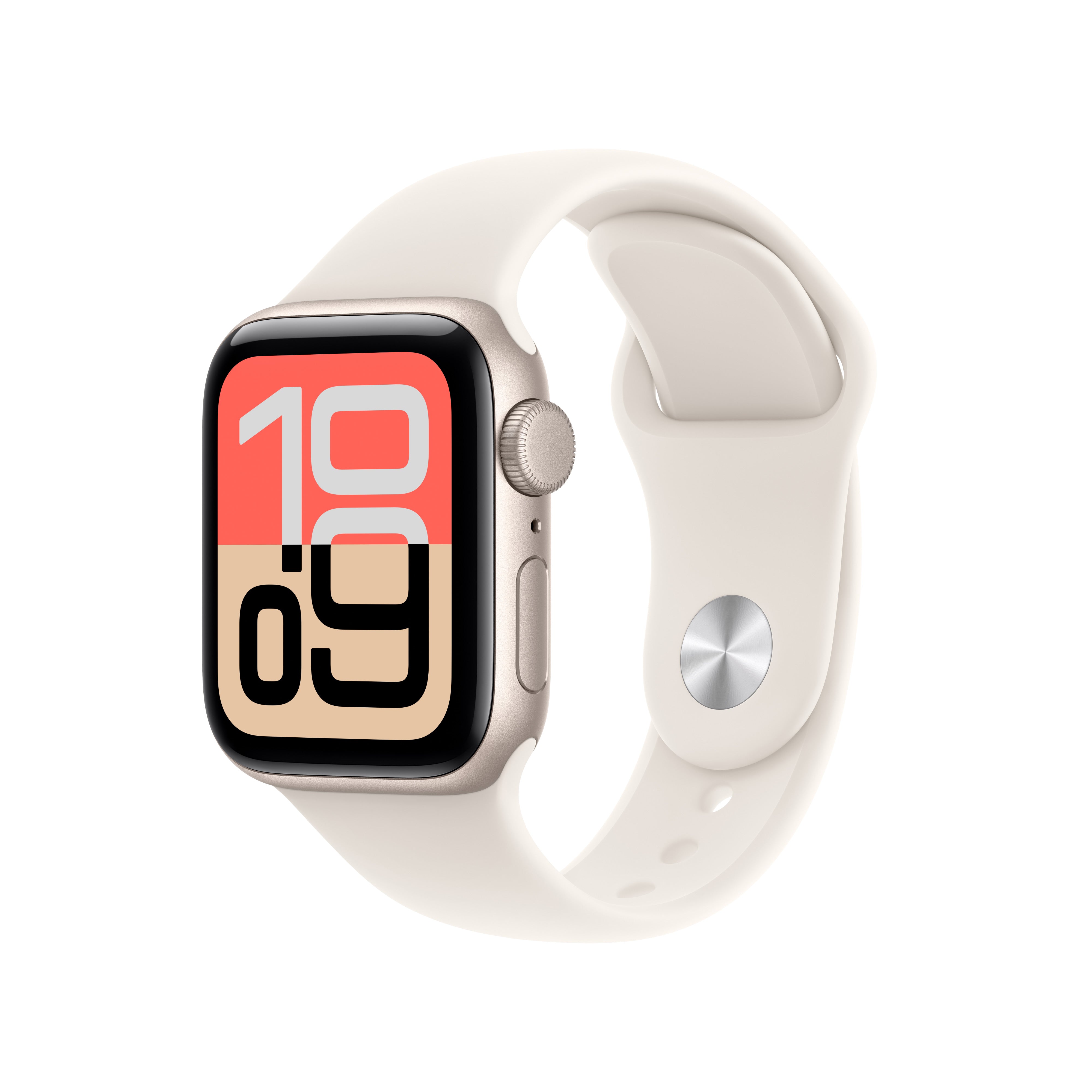 Apple Watch SE 40 mm GPS – Aluminium Beige, Starlight Sport Band, M/L, 50 m, für iPhone