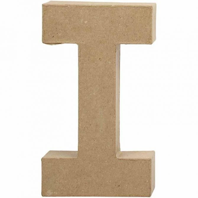 Creativ Company Bastelform – Buchstabe I – 1 Stück – Papierzellstoff – 112 × 26 × 199 mm – Natur