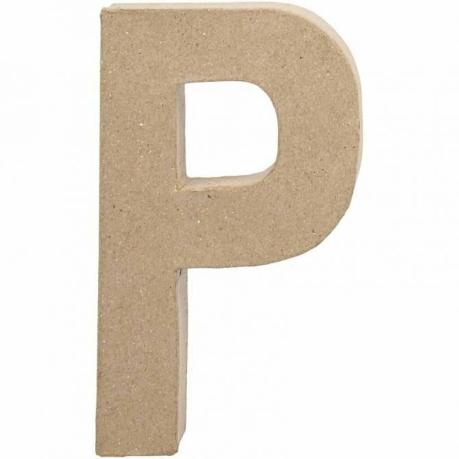Creativ Company Pappmaché-Rohling, Papierzellstoff, Natur, 11,4 × 20,5 × 2,5 cm, 1 Stk., Buchstabe P