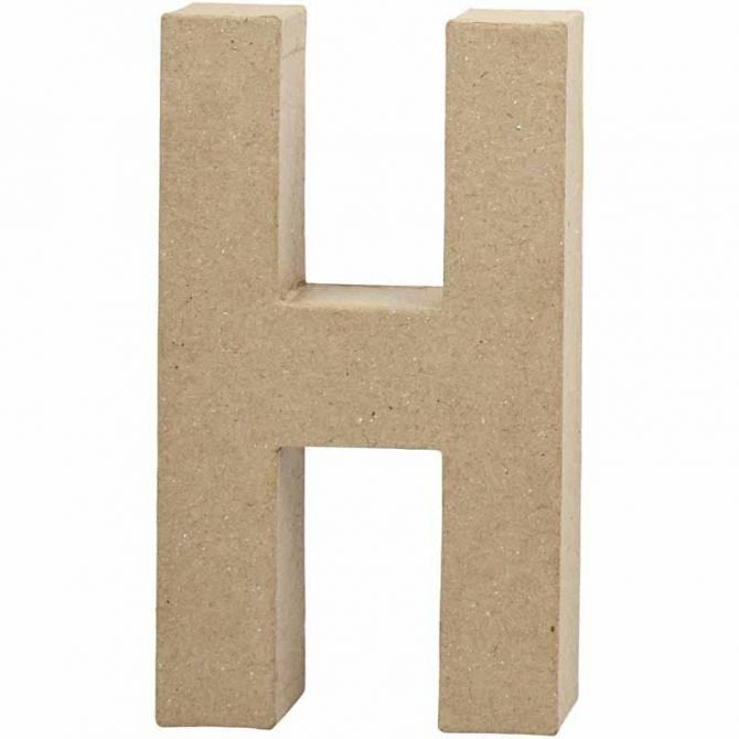 Creativ Company Bastelform – Buchstabe H – Papierzellstoff – 112 × 25 × 205 mm – 1 Stück