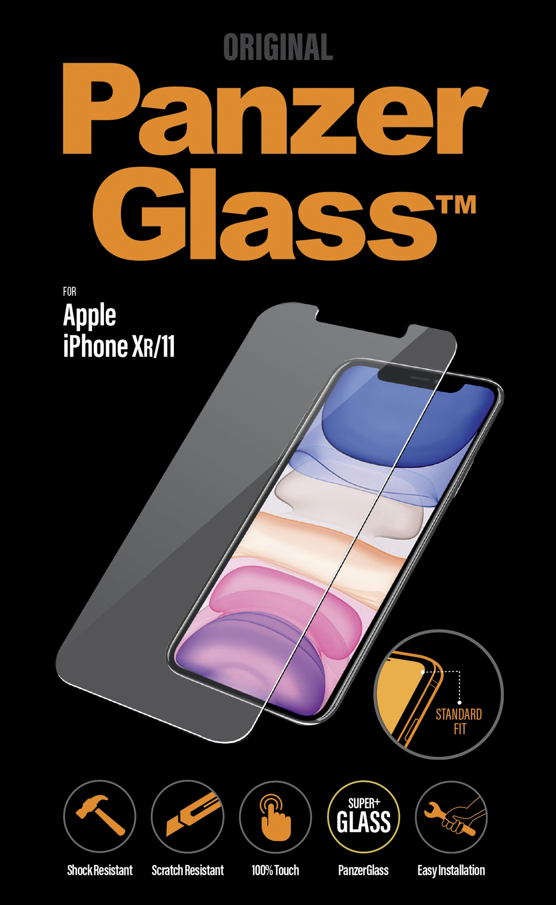 PanzerGlass Displayschutzglas – für Apple iPhone XR/11, Hartglas, Transparent