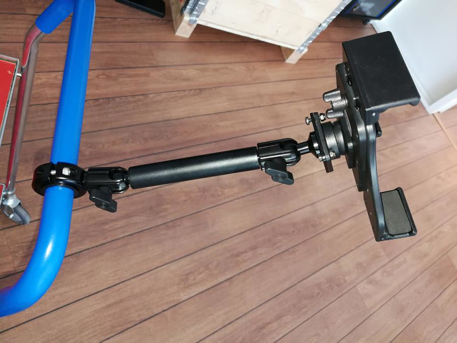 Brodit Sockelhalterung, 170 mm, Kugelkopf, 360° Schwenk, Neigung 0–210°, Schwarz, für 202025