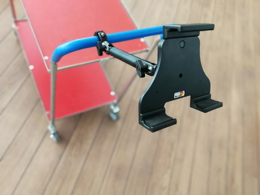 Brodit Sockelhalterung, 170 mm, Kugelkopf, 360° Schwenk, Neigung 0–210°, Schwarz, für 202025
