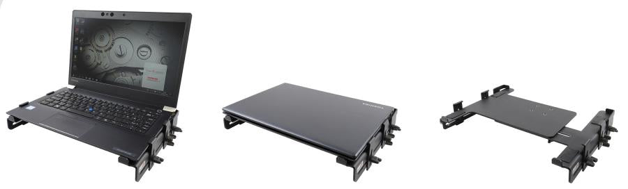 Brodit Fahrzeug-Dock für Laptops mit Gehäusebreite 28,3–38,4 cm (11,1–15,1") – Schraubbefestigung – Schwarz