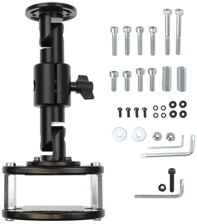 Brodit Montage-Sockel, drehbar, für Geräte bis 7,5" – Schwarz, Aluminium/Kunststoff