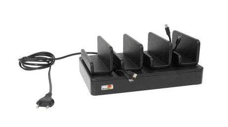 Brodit Ladestation, 4-fach, 5× USB-A, 1× USB-C, mit Netzteil, Schwarz – für Gerät 216202