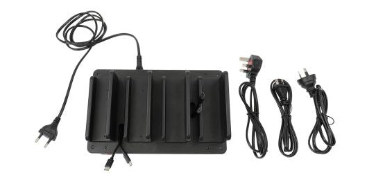 Brodit Ladestation, 4-fach, 5× USB-A, 1× USB-C, mit Netzteil, Schwarz – für Gerät 216202