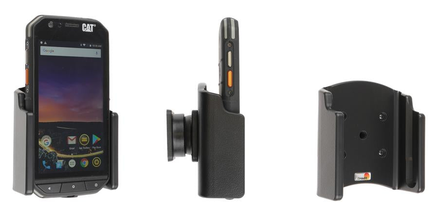 Brodit Tischständer, 360° drehbar, neigbar – für Smartphone – Schwarz, Kunststoff