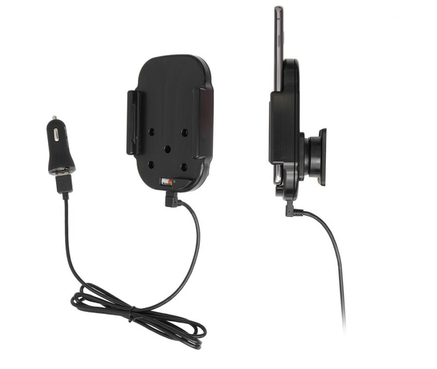 Brodit Qi Wireless Aktive Halterung – Auto-Ladehalterung – Kabellos (Qi), 2× USB-A, Schnellladung – Schwarz