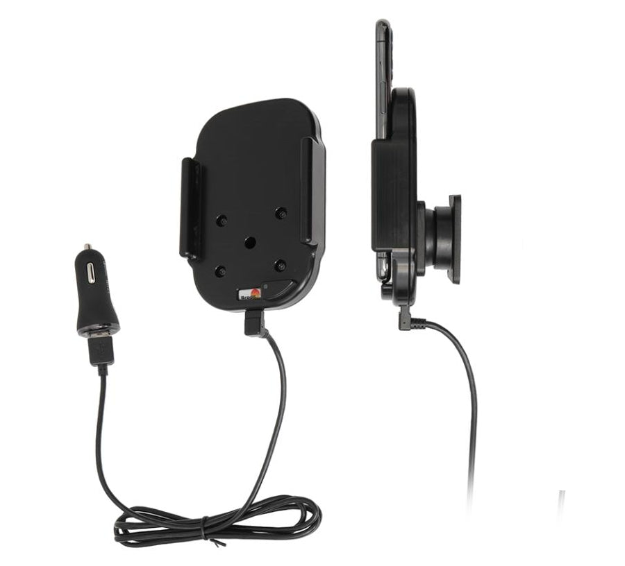 Brodit Qi Wireless Aktive Halterung – Auto-Ladehalterung – Kabelloses Laden, 2× USB-A – Schwarz