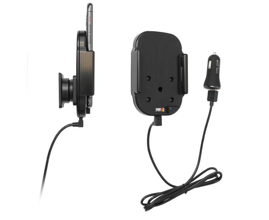 Brodit Qi Wireless Aktive Halterung – Auto-Ladehalterung – Kabelloses Laden, 2× USB-A – Schwarz