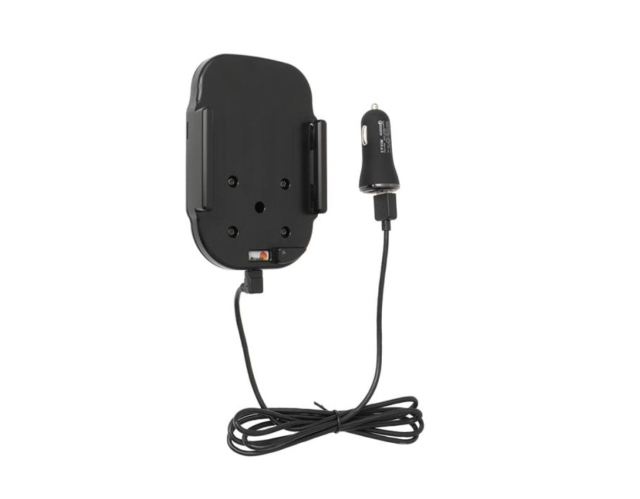 Brodit Auto-Ladehalterung – Qi, 2× USB-A, Zigarettenanzünder – für Smartphones – Schwarz