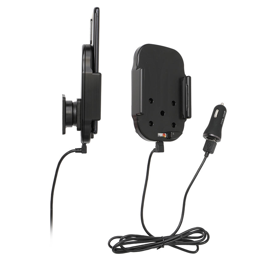 Brodit Auto-Ladehalterung (kabellos) – Qi, 2× USB-A – Klemmhalterung – Schwarz