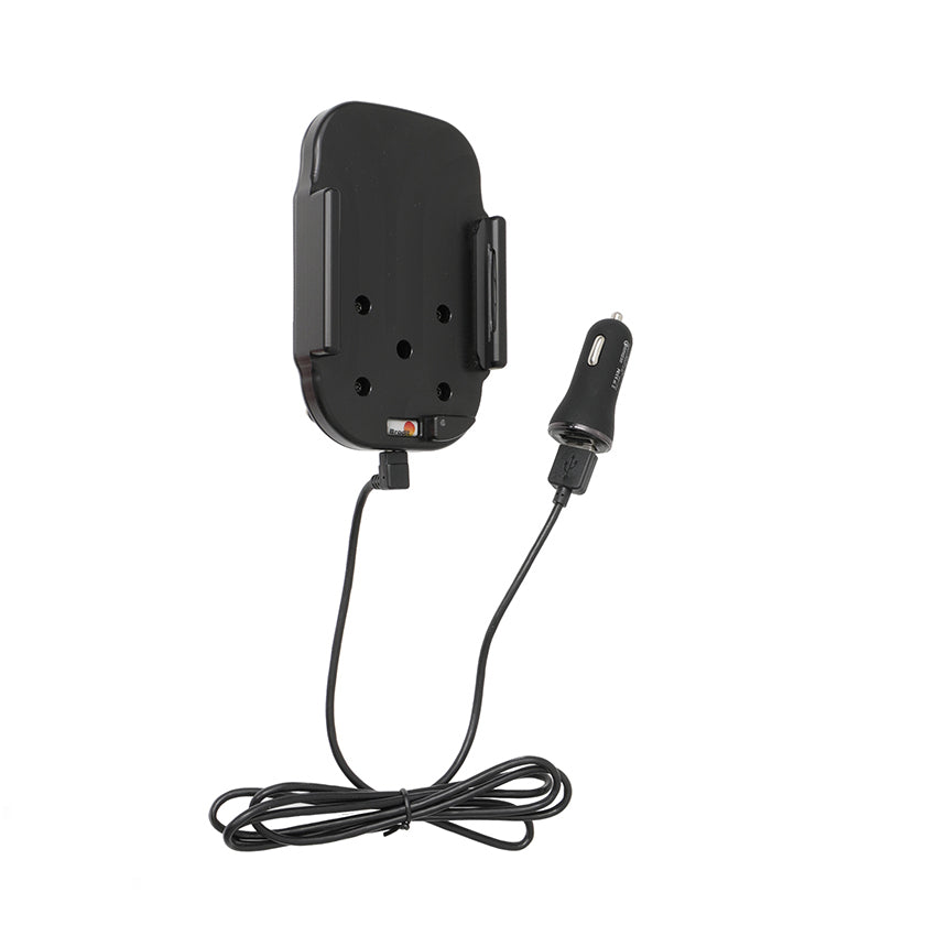 Brodit Auto-Ladehalterung (kabellos) – Qi, 2× USB-A – Klemmhalterung – Schwarz