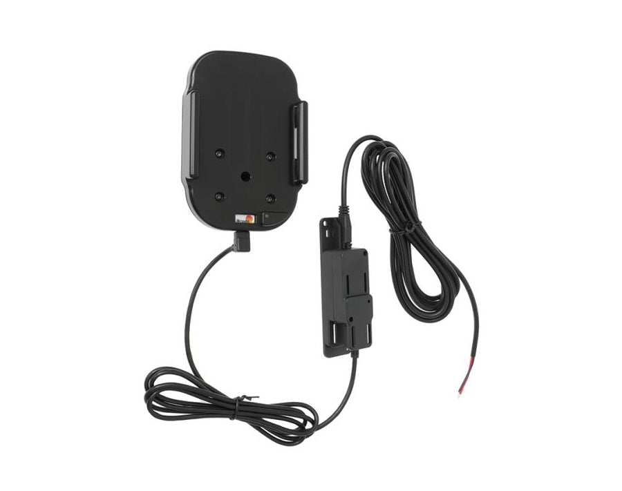 Brodit 719090 Kfz-Ladehalterung – Qi – Clip-Montage – USB-A ×2 – für Smartphone – Schwarz