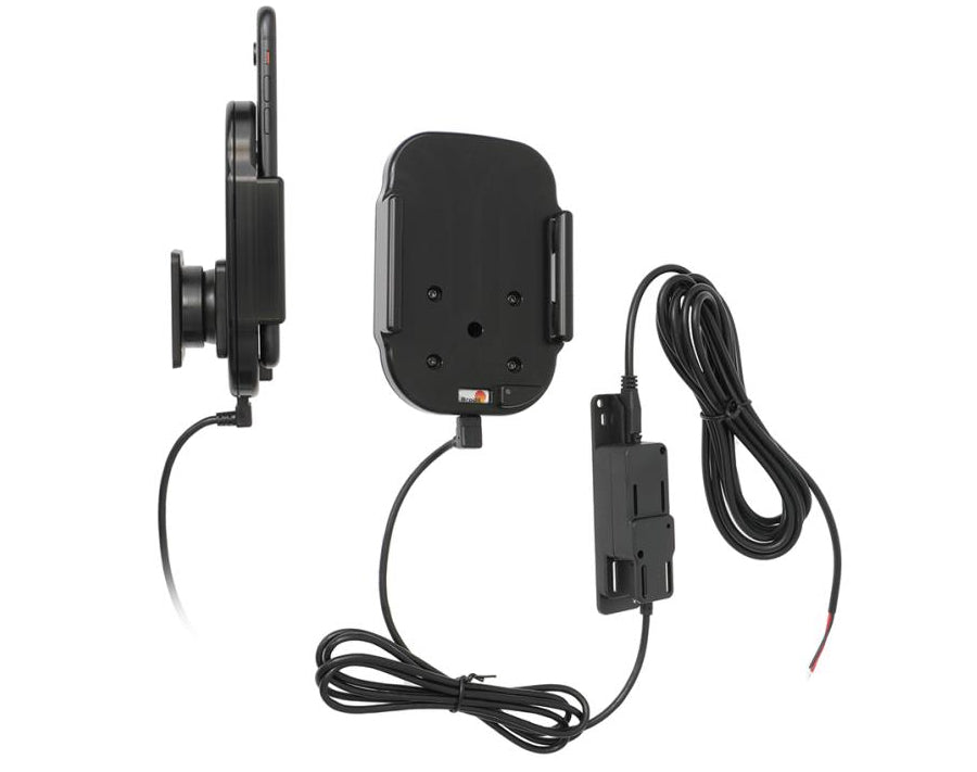 Brodit 719090 Kfz-Ladehalterung – Qi – Clip-Montage – USB-A ×2 – für Smartphone – Schwarz