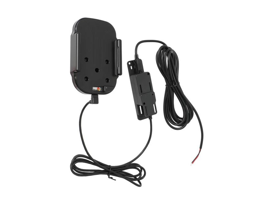 Brodit Auto-Ladehalterung (kabellos) – Qi, Klemmhalterung fürs Auto, 2× USB-A (QC 3,0A + 2,4A) – Schwarz