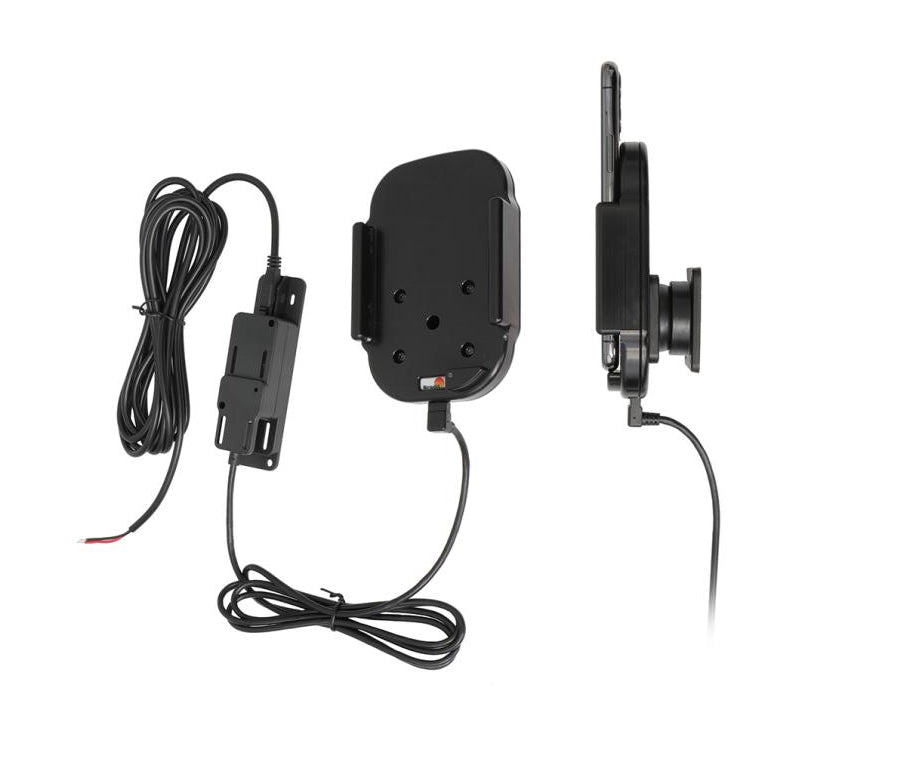 Brodit Auto-Ladehalterung (kabellos) – Qi, 2× USB-A – Klemmhalterung – Schwarz