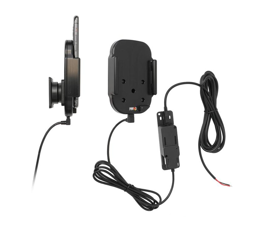 Brodit Auto-Ladehalterung (kabellos) – Qi, 2× USB-A – Klemmhalterung – Schwarz