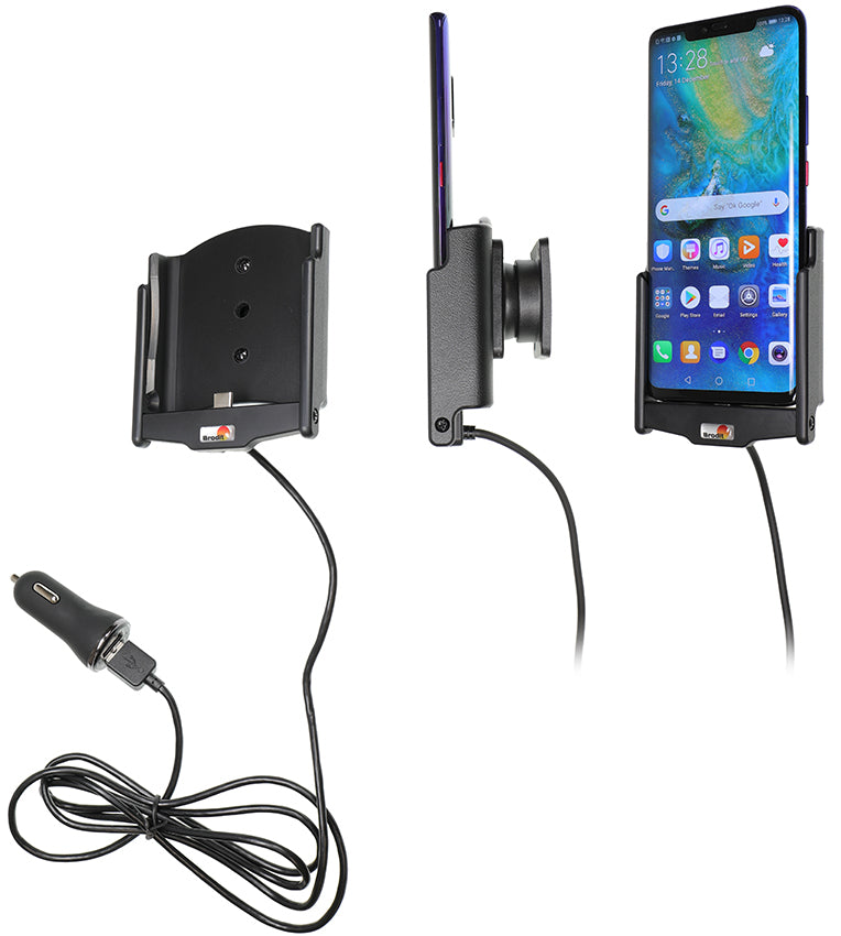 Brodit Auto-Ladegerät – Lüftungsschlitz, 2,1 A, schwenkbar 360°, für Huawei Mate 20 Pro, Schwarz