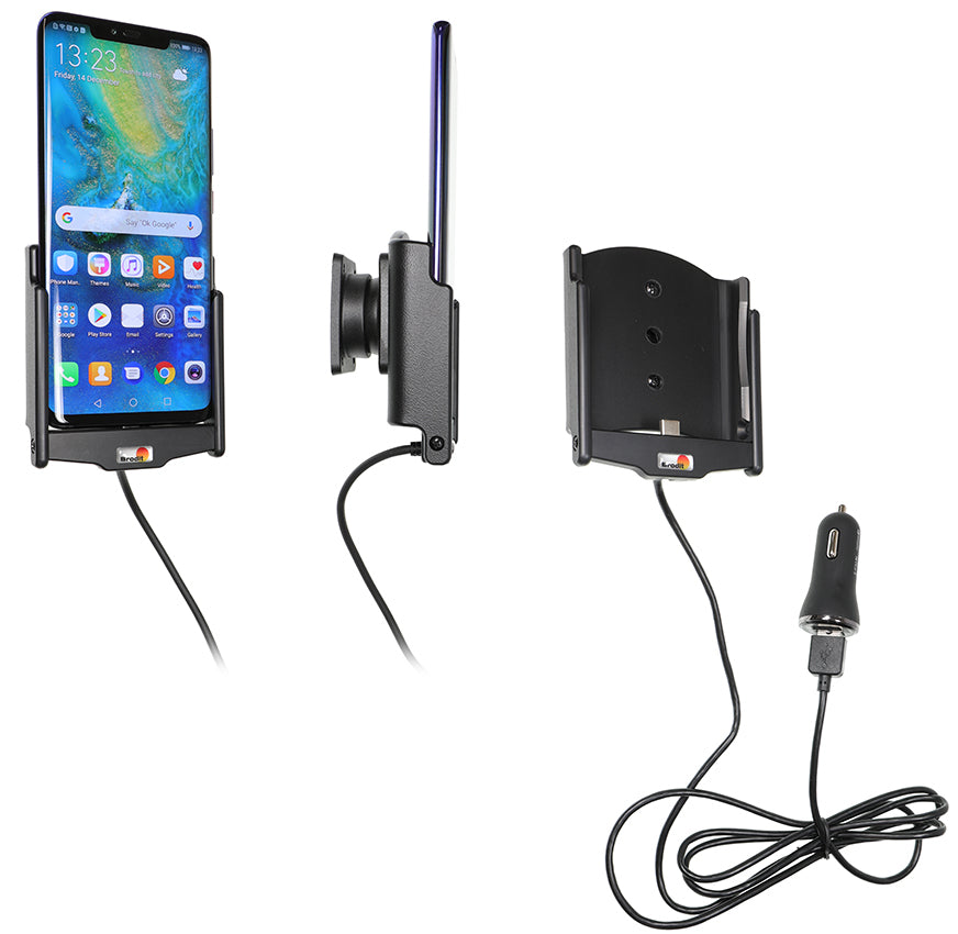 Brodit Auto-Ladegerät – Lüftungsschlitz, 2,1 A, schwenkbar 360°, für Huawei Mate 20 Pro, Schwarz