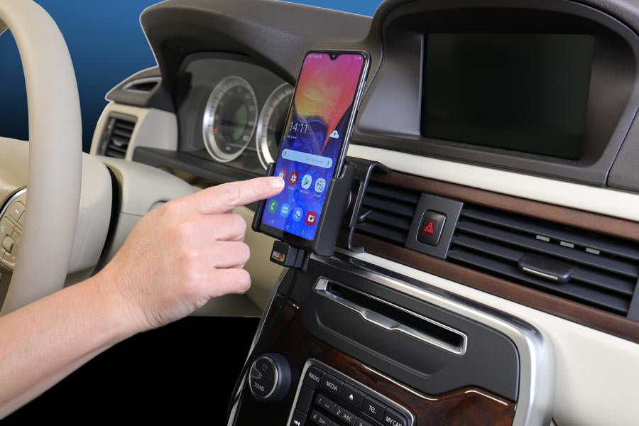 Brodit Auto-Halterung, Lüftung, 360° drehbar, mit Zigarettenanzünder-Ladekabel 2,1 A – für Galaxy A10