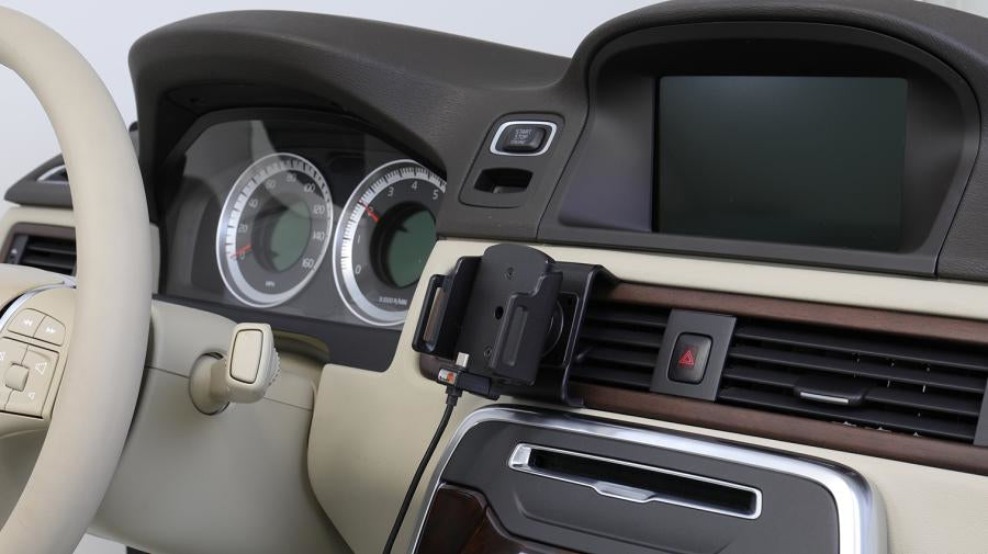 Brodit Auto-Halterung, Lüftung, 360° drehbar, mit Zigarettenanzünder – für Smartphones – Schwarz