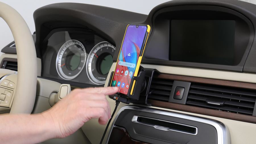 Brodit Auto-Halterung, Lüftung, 360° drehbar, mit Zigarettenanzünder – für Smartphones – Schwarz