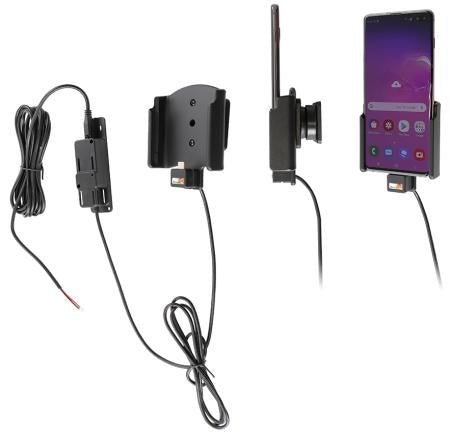 Brodit Auto-Halterung, Schraubbefestigung, mit Ladefunktion 12/24 V – für Samsung Galaxy S10+ – Schwarz