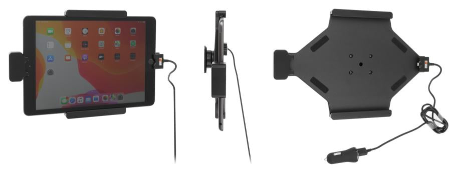 Brodit Fahrzeug-Dock für iPad 10,2" (7. Gen., 8. Gen.) – mit USB-Ladekabel, 12/24 V – Schwarz