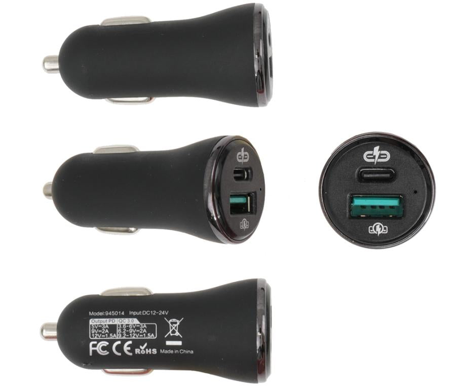 Brodit 945014 Auto-Ladegerät 36 W – USB-C×1, USB-A×1 – QC 3.0 – Schwarz
