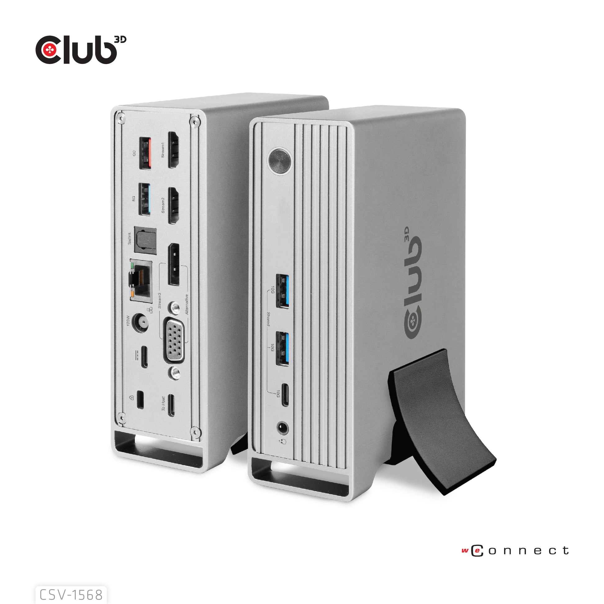 CLUB3D Club 3D CSV-1568 Dockingstation – USB-C, 1× DP, 2× HDMI, 1× VGA, 3× USB-A, 100 W PD, für Windows/Mac
