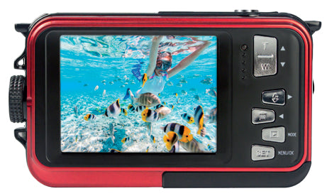 AgfaPhoto Realishot WP8000 – Unterwasserkamera, wasserdicht bis 3 m, 24 MP, 2K, Rot