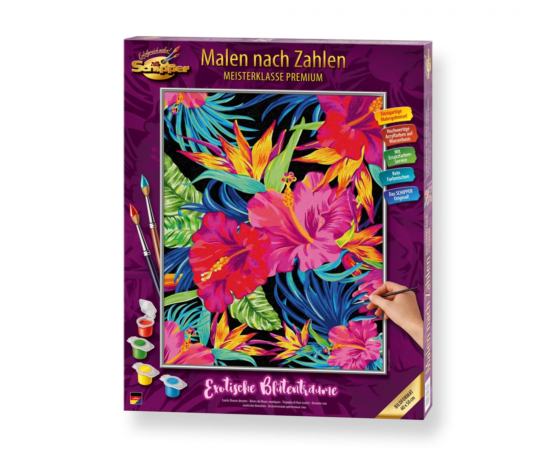 Schipper Malen-nach-Zahlen-Set – Exotische Blütenträume – 40