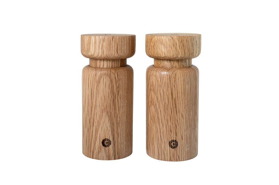 CrushGrind Helsinki – Salz-/Pfeffermühle 13 cm, Eiche, hellbraun, 2er-Set
