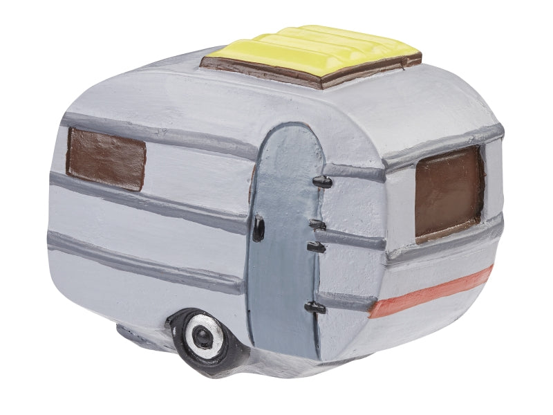 HobbyFun Mini-Fahrzeug Wohnwagen, Polyresin, Grau, 6 cm × 3,7 cm × 4,8 cm, 1 Stk