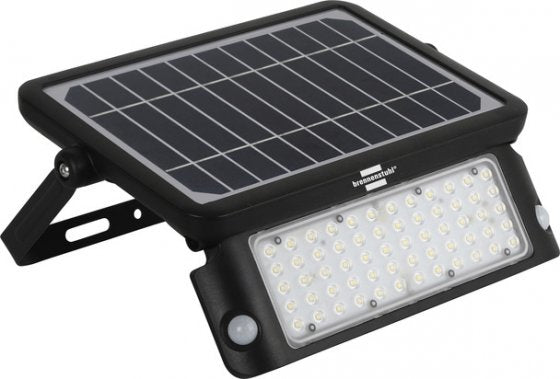 Brennenstuhl Aussenwandleuchte – 4'800–5'200 K – Akku & Solar – mit Bewegungsmelder – Schwarz – Kunststoff