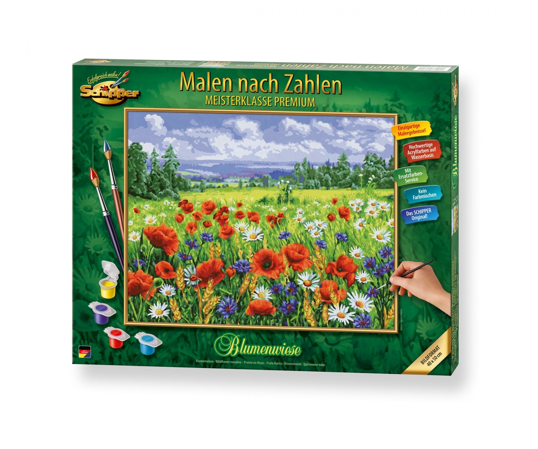 Schipper Malen-nach-Zahlen-Set – Blumenwiese – 40 × 50 cm – ab 8 Jahren