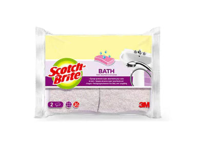 3M Scotch-Brite Naturschwamm – Zellulose, Rechteckig, für Glas, Weiss, 2 Stk.