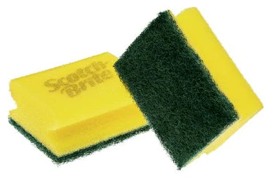 3M Schwamm Classic – Kunststoff, 9 × 4,5 × 7 cm, gelb, für Metallbehälter, Pfannen, Gartengeräte, 6 Stk.