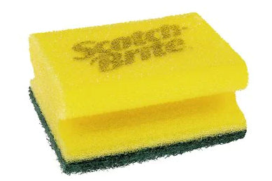 3M Schwamm Classic – Kunststoff, 9 × 4,5 × 7 cm, gelb, für Metallbehälter, Pfannen, Gartengeräte, 6 Stk.