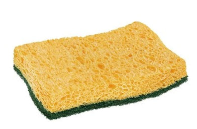 3M Schwamm – Naturfaser, 10,5 × 2,1 × 7,2 cm, Gelb, für Metallbehälter, Pfannen, Gartengeräte, 2 Stk.