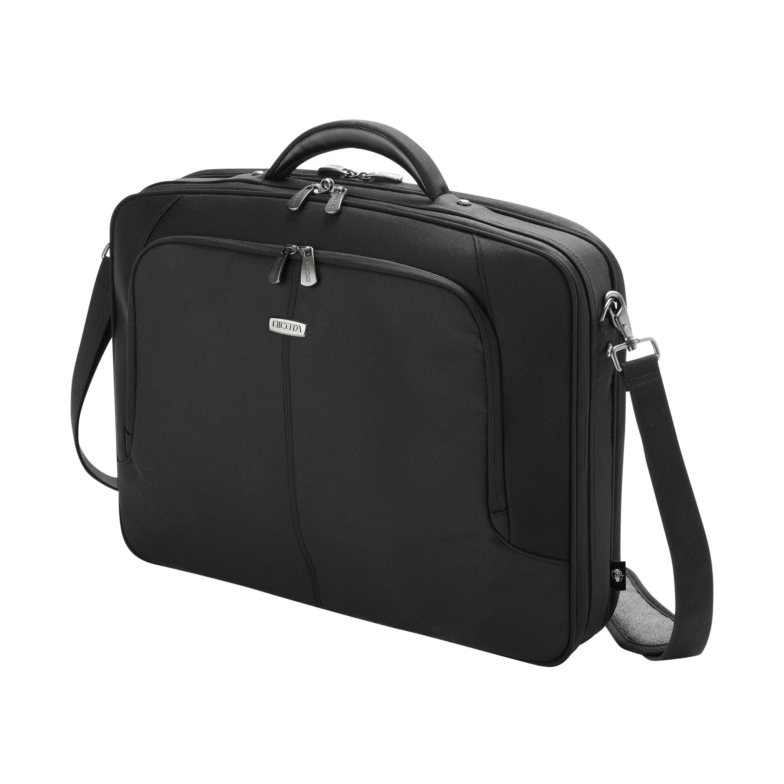 DICOTA Notebook-Tasche bis 15,6" – Abnehmbarer Schultergurt, Aus recyceltem PET – Schwarz