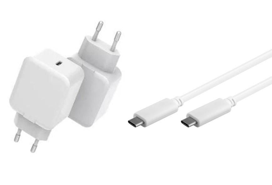 CoreParts USB-Ladegerät 18 W – USB-C×1 – PD, QC 3.0 – EU-Stecker (Typ C) – Weiss – inkl. USB-C-Kabel 1 m